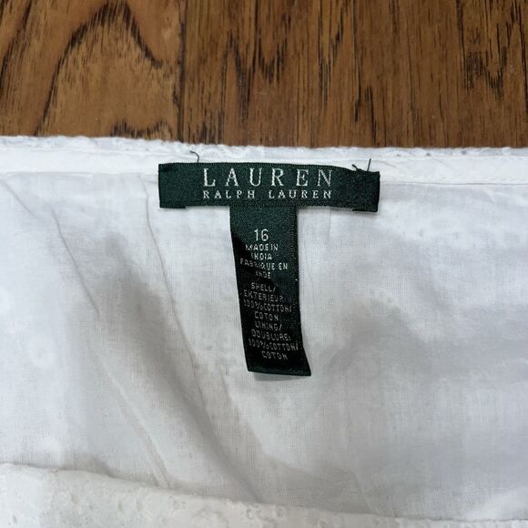 Ralph Lauren A Line Eyelet Womens Skirt White Size 16 NEW With Tags - Picture 4 of 8